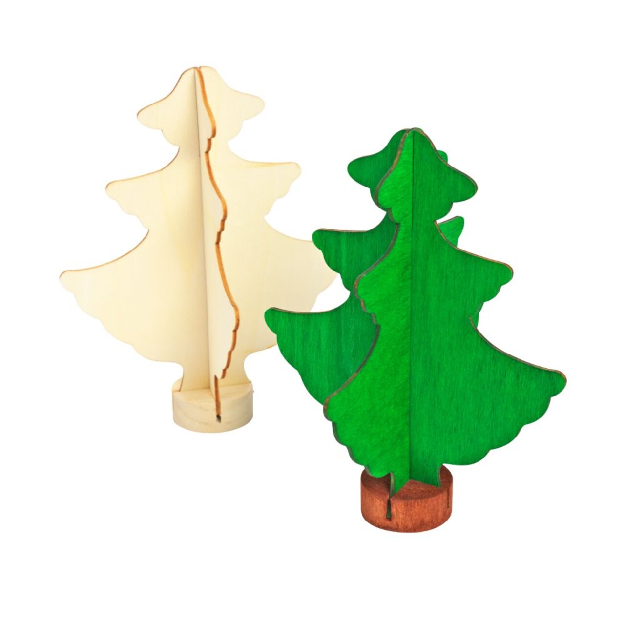 Colorations Wood Tree Craft Kit, Set of 12, Easy Assembly, Arts & Crafts, Holiday Project, Seasonal Craft, Nature, for Kids, Decorate, DIY, DYO, Personalize, Gifts, School, Teacher, Christmas